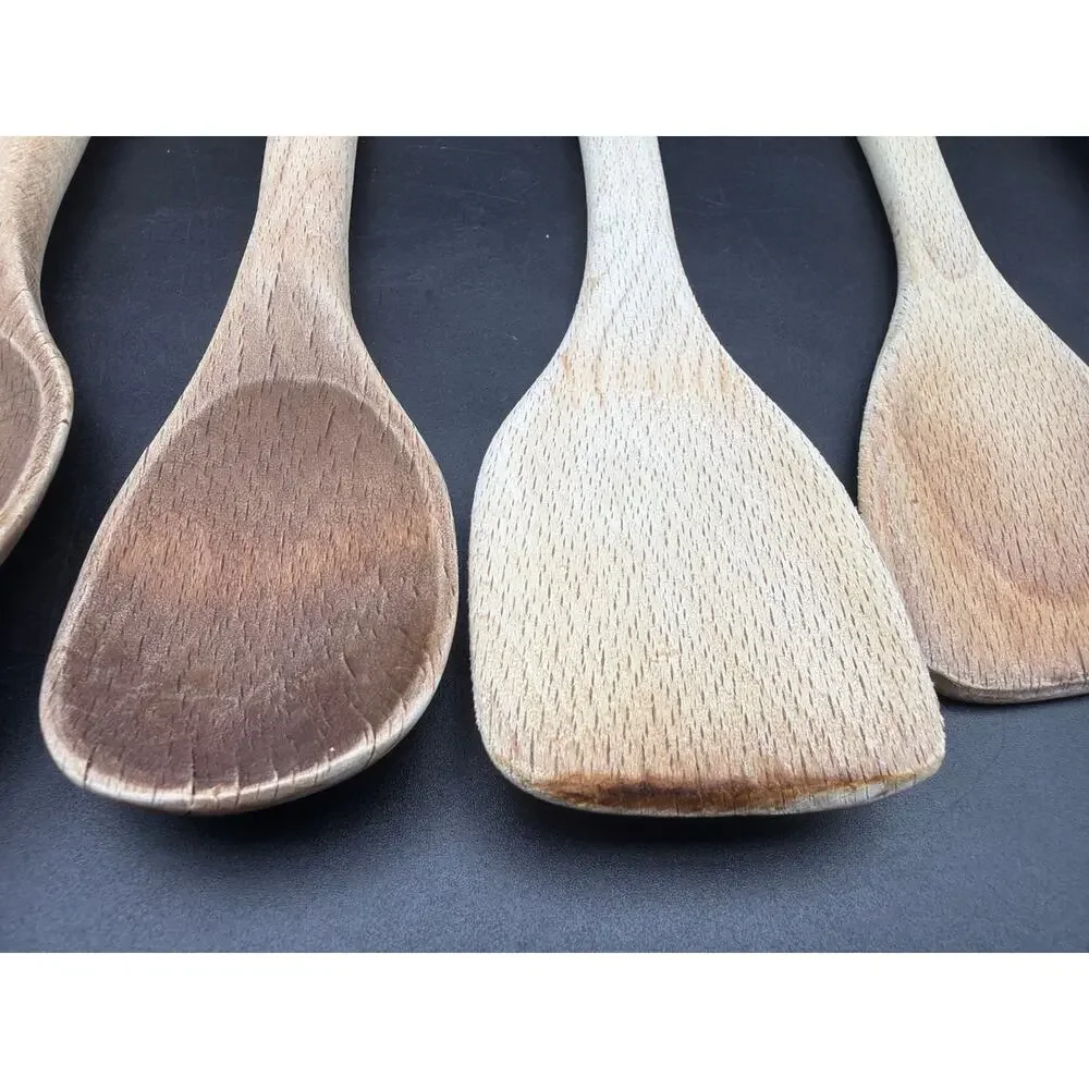 OXO Good Grips Wooden Kitchen Utensil Set 6 Pc Beech Wood Spoons Spatula set